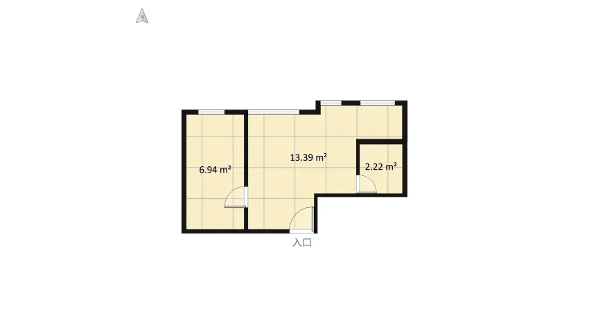 Tiny flat in Hong Kong / Small Apartment / My little flat / arch partition floor plan 22.71