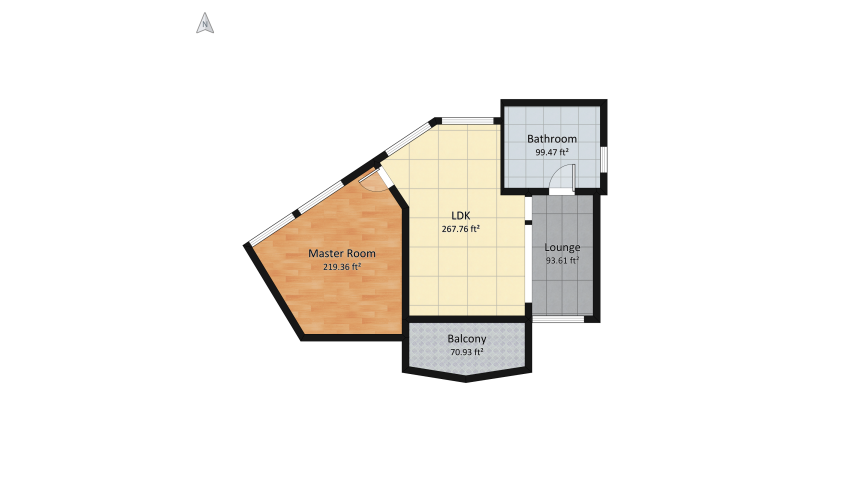 Apartment floor plan 69.79