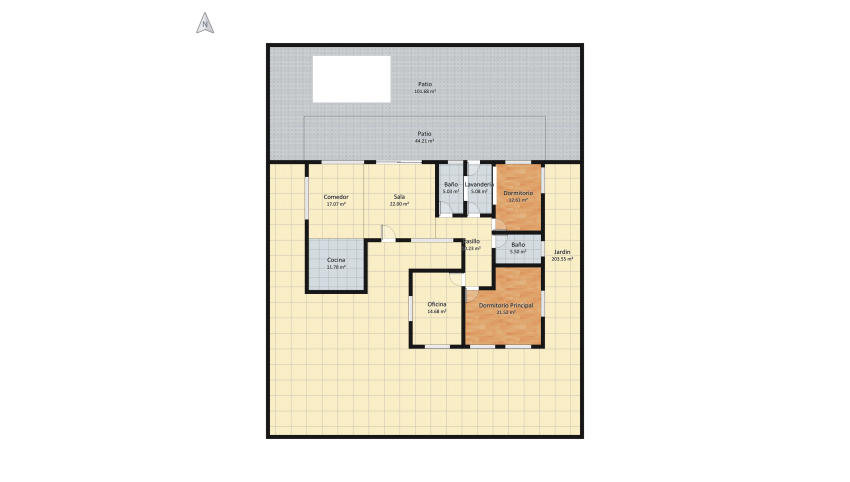 Casa 3 con exterior floor plan 654.05