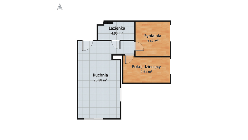Mieszkanie - końcowy projekt floor plan 53.98