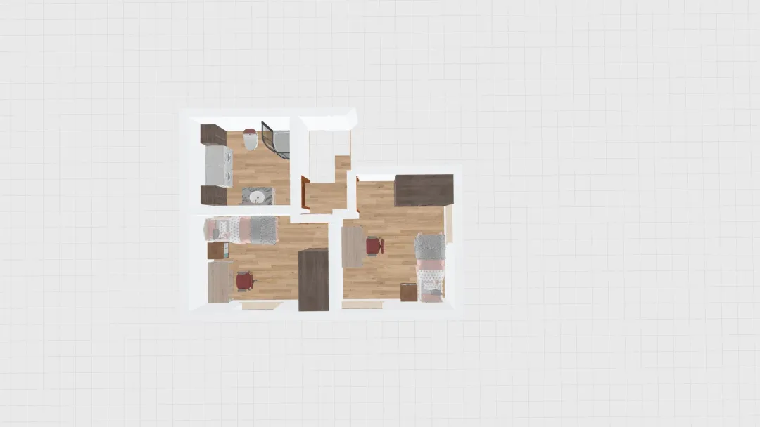 2nd floor 3rooms 30cm2 3d design renderings