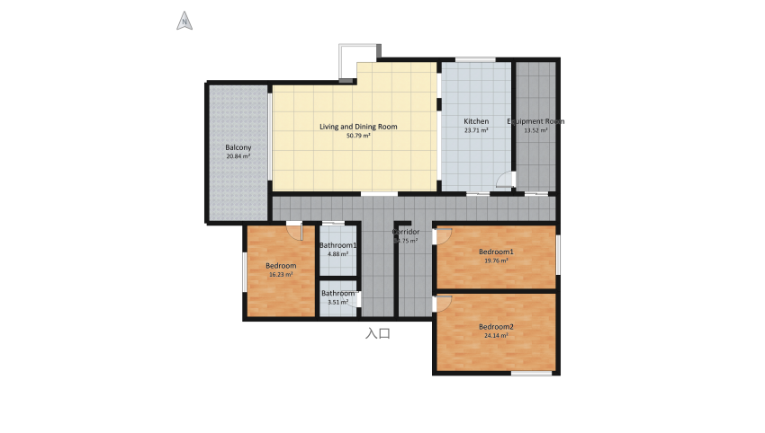 Cute appartment floor plan 195.75
