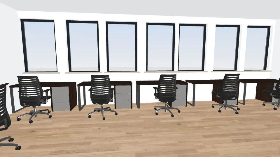 AAS 2410 Ridgewood Bank Proposed 5 Hallway, Desk area 3d design renderings