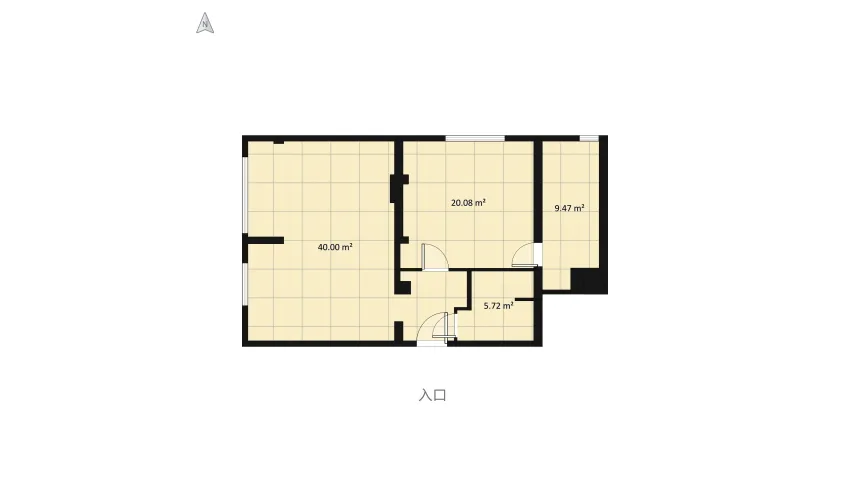 Modern interior 73m2 floor plan 84.77