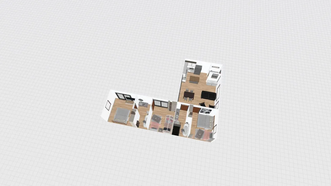 Distribucion 2 espacios comun a doble altura 3d design renderings