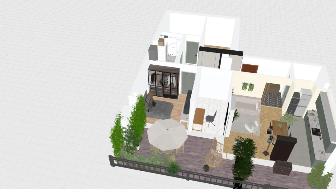 łazienka+taras+ kuchnia 3d design renderings