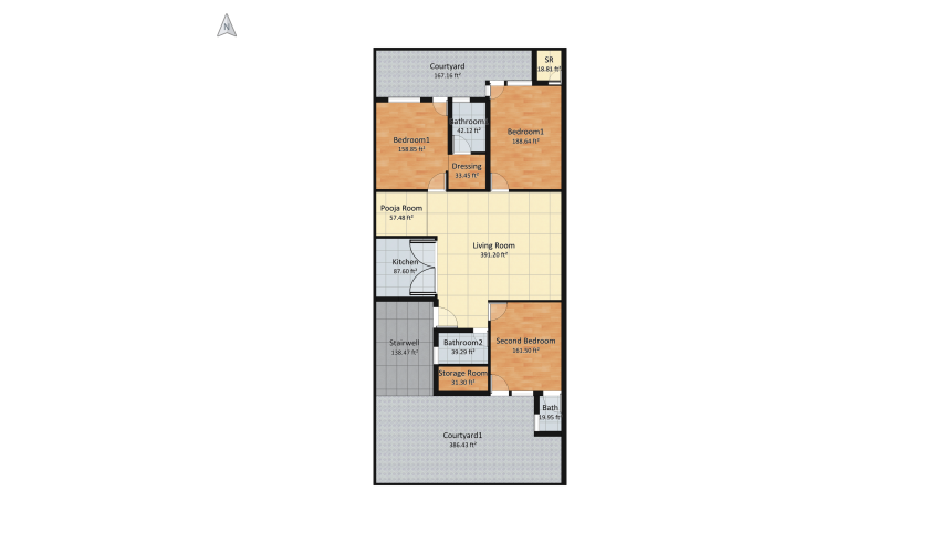 Copy of Pinjore. 5-10 inch wall back 8 floor plan 195.17