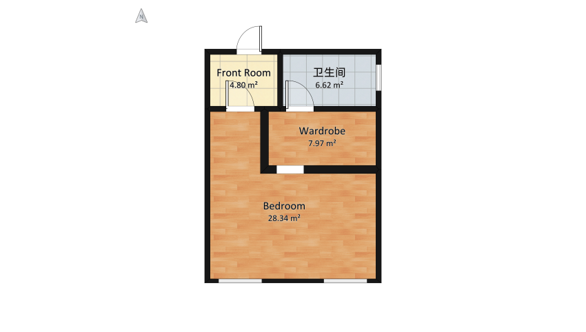 A Couple's Cozy Loft floor plan 54.01