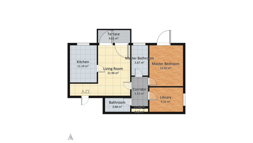 Alina's apartment floor plan 234.41