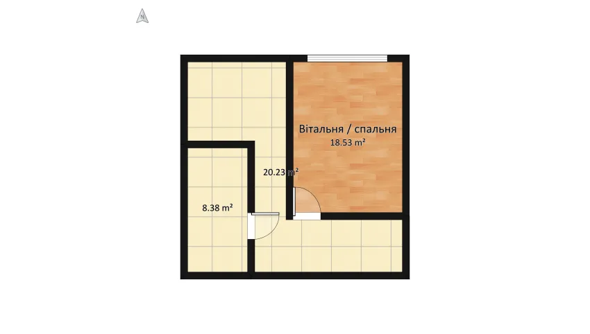 Вітальня / спальня № 2. floor plan 70.09