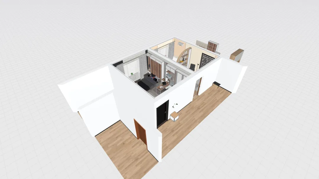Вітальня / спальня № 2. 3d design renderings