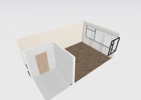 Empty-Warm Timber Space Design Rendering