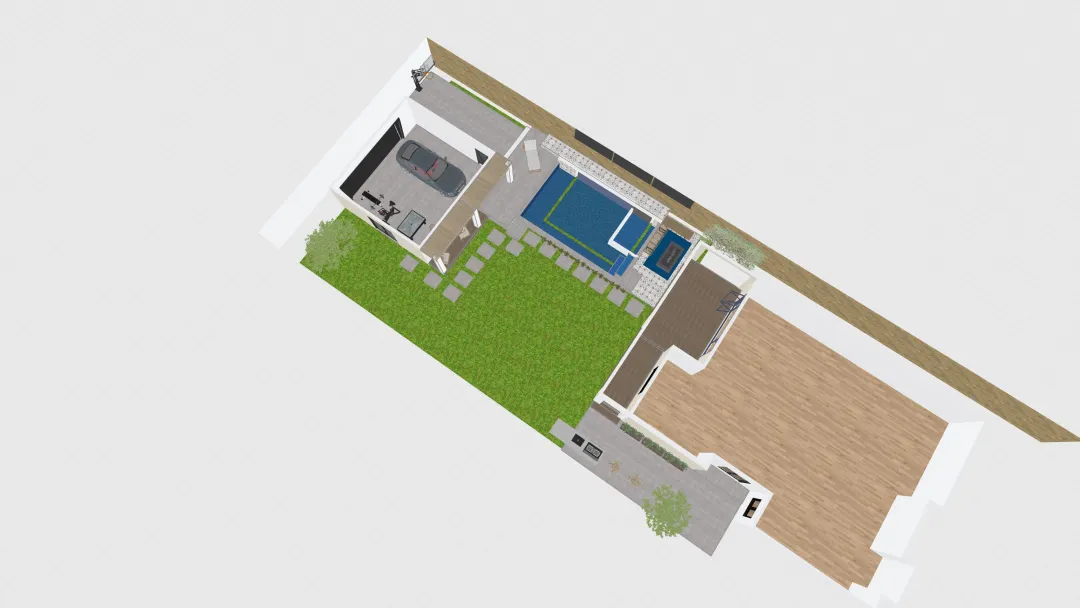 existing garage w pool (garage push back, new measurements) 3d design renderings
