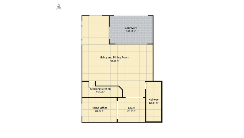 Tan & Black Living Room floor plan 151.84
