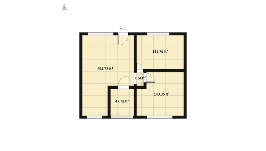 Apartamento pequeno floor plan 54.69