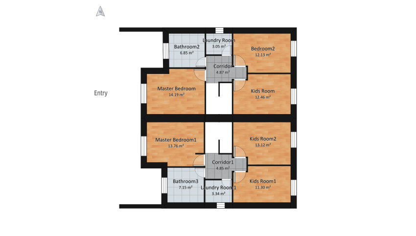 Saláta 2 lakásos floor plan 1030.16