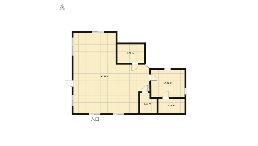 בית פרטי מודרני בצהוב וחום floor plan 141.18