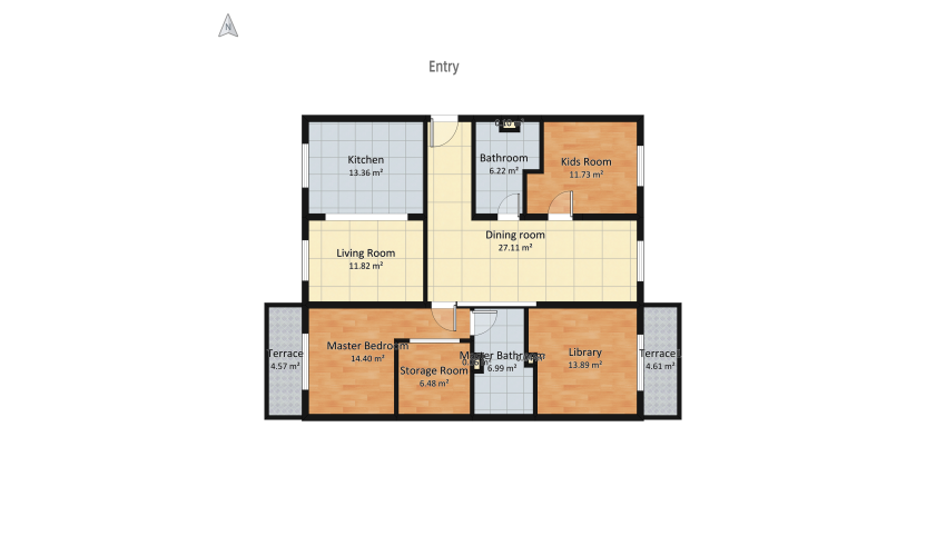 Apartament project floor plan 121.31