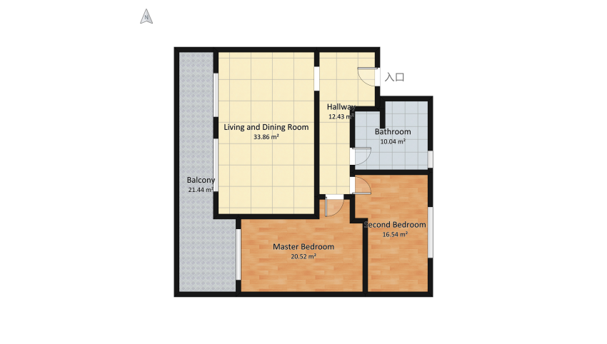 Modern apartment floor plan 129.92