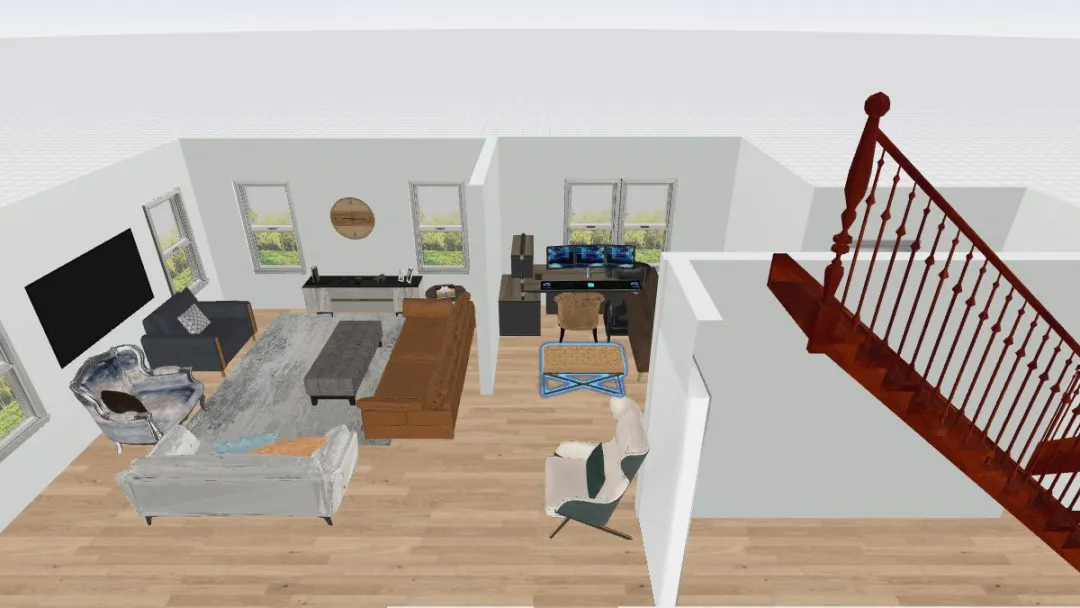 Copy of Living room 13 move tv cab 3d design renderings