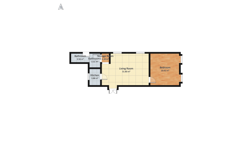 Casa Corso floor plan 64.87