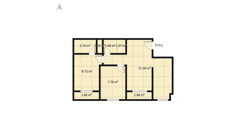 Apartamento 504 floor plan 47.12