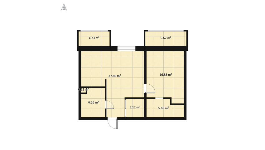 Квартира ретролофт floor plan 80.78