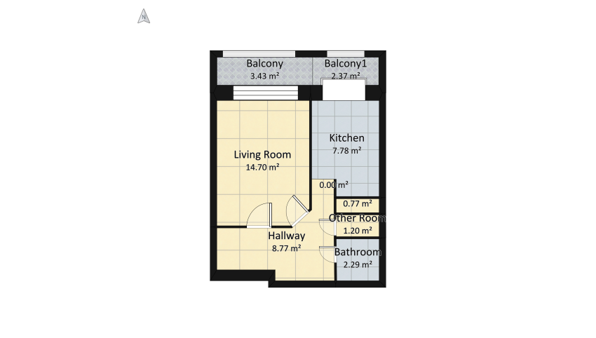 Проект однокомнатной квартиры floor plan 49.44