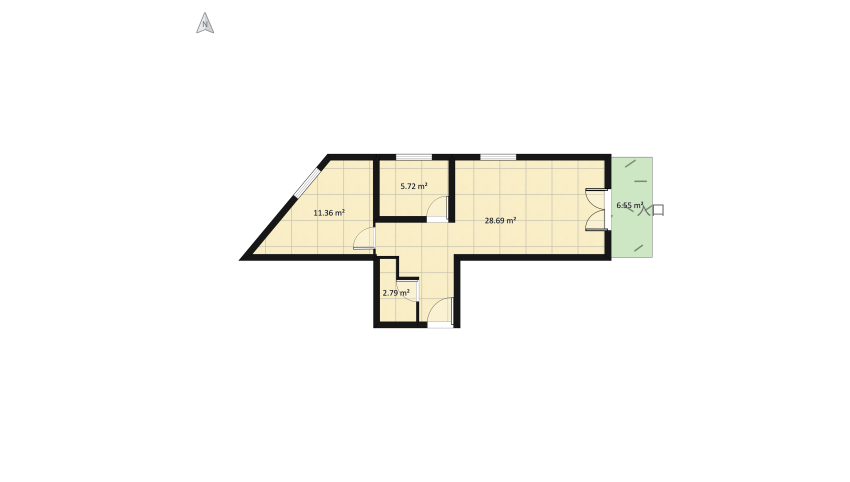 Apartman floor plan 61.97