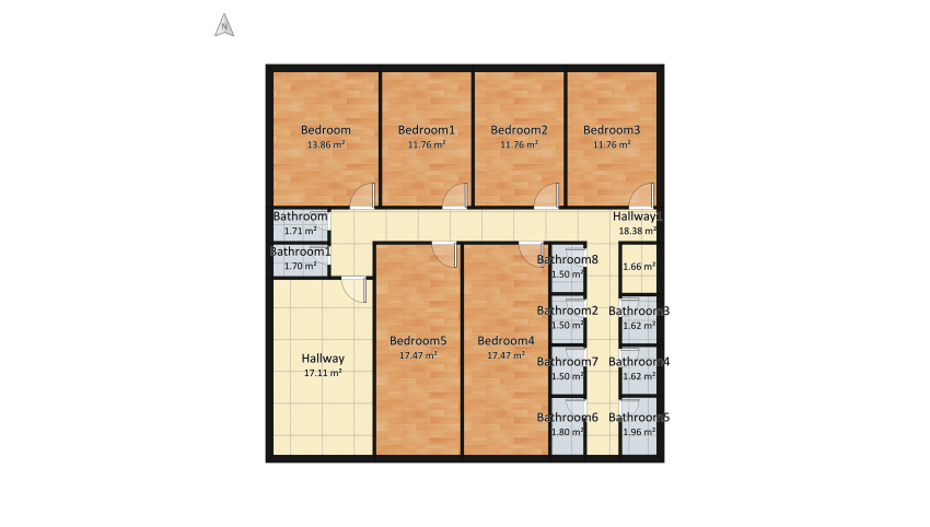 Lavadero - Habitaciones de Staff floor plan 149.82