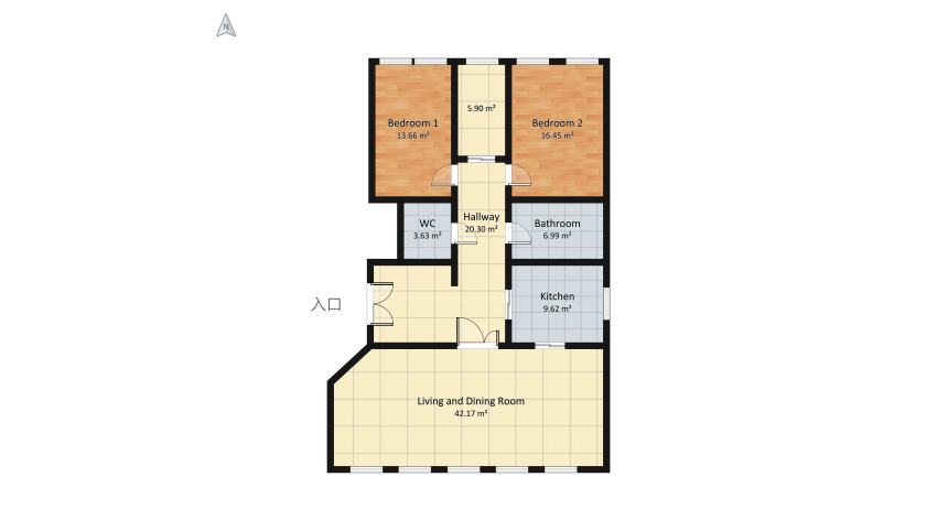 Haussmannian apartment floor plan 134.23
