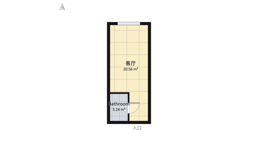 Tiny apartment floor plan 26.93