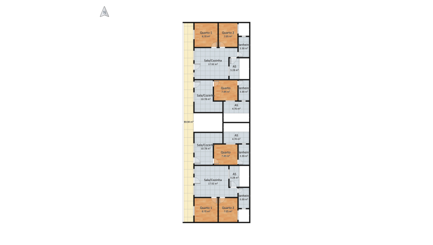 Conjunto habitacional (12x25) floor plan 514.87