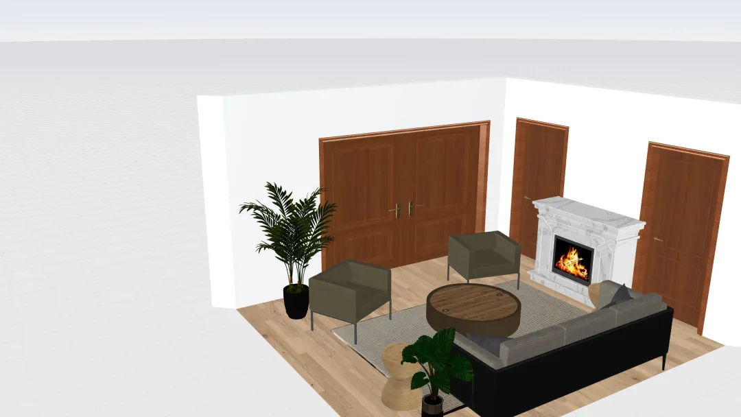 Bohemian Coastal Living Room 3d design renderings