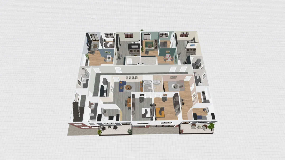 Copy - 1st -  2nd floors - 3D_krimo1989 - 5 Storey Building_copy 3d design renderings