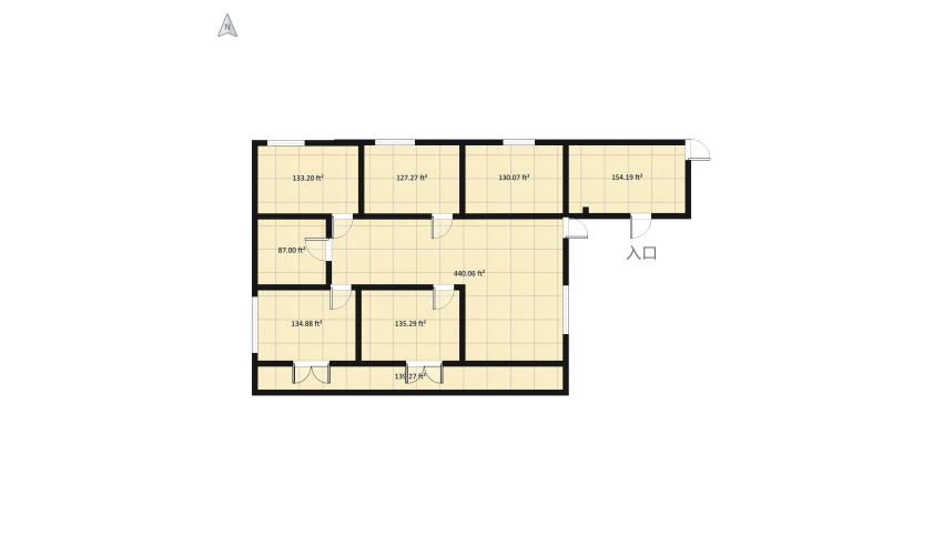 Room 2- Bold Colors and Geometry floor plan 157.16