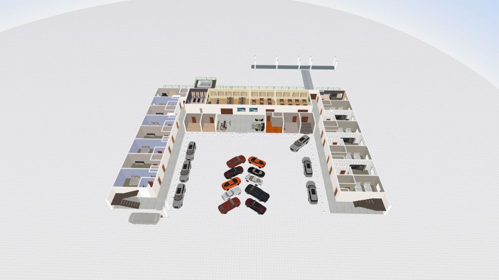 Hangar Hotel 3d design renderings
