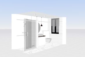 Bathroom white&black Design Rendering