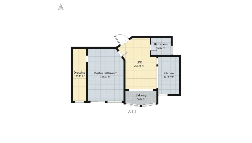 Apartment II floor plan 87.64