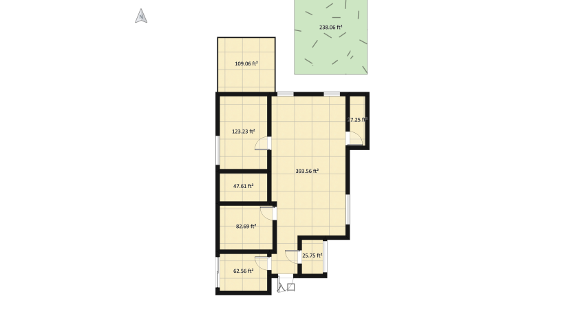 Small lake house floor plan 161.5