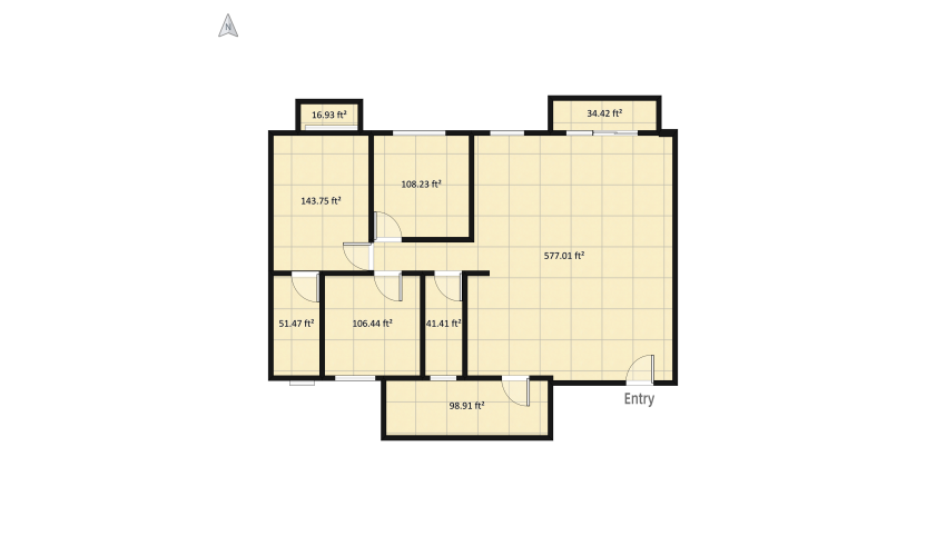 ClassicBlack and White02 floor plan 119.81