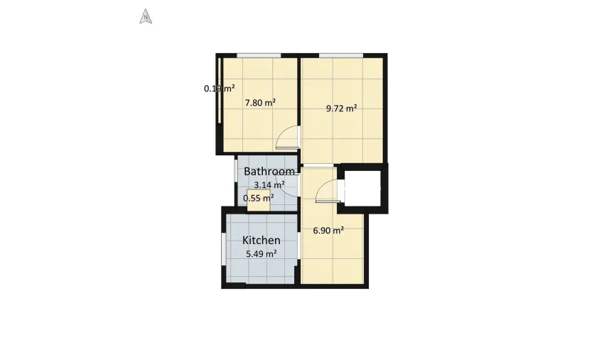 1-Bedroom Condo Model UNIT floor plan 39.76