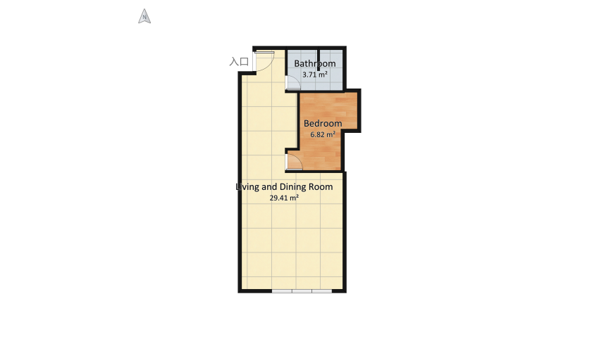 Apartment floor plan 43.25