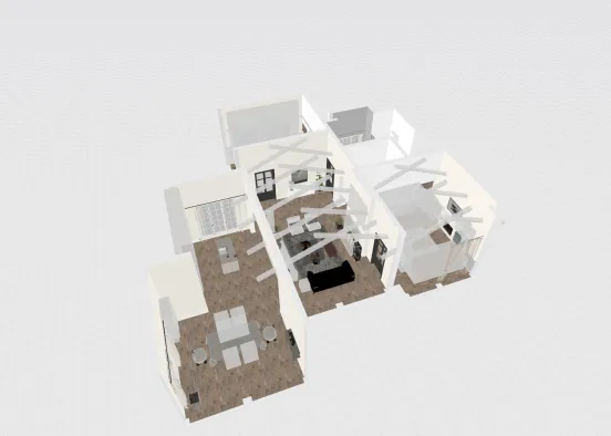 # Rustic Gabled Roof 2-Bedroom Design Renderização de Design