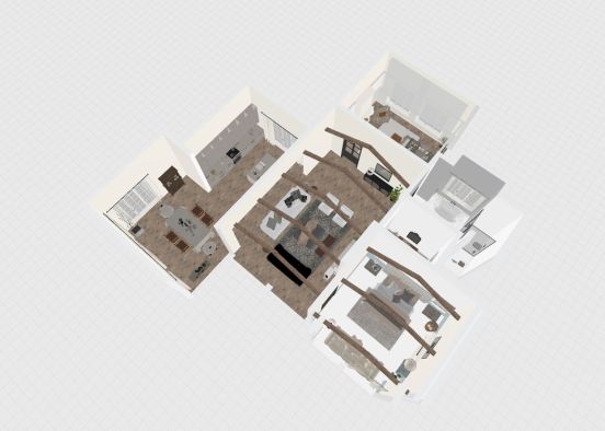 9 Rustic Gabled Roof 2-Bedroom Design Rendering del Progetto
