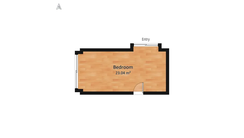 Dark strict bedroom for a single man floor plan 23.05