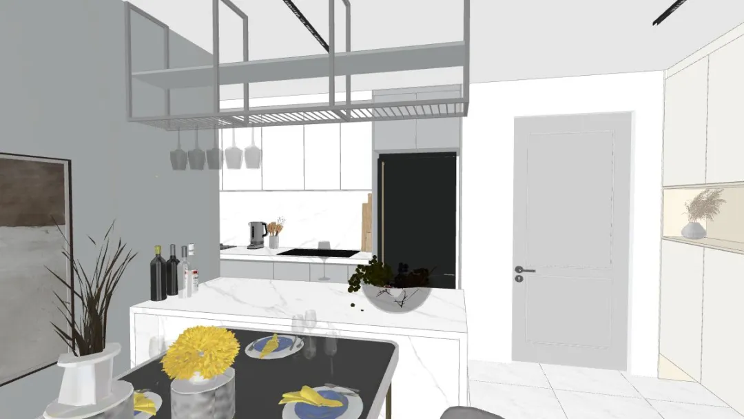 Sunway Serene (living to Kitchen 3d design renderings