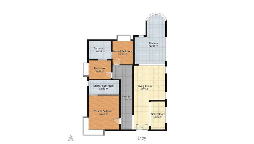 Bungalow floor plan 157.23