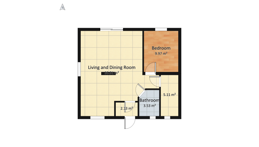 small flat floor plan 62.38