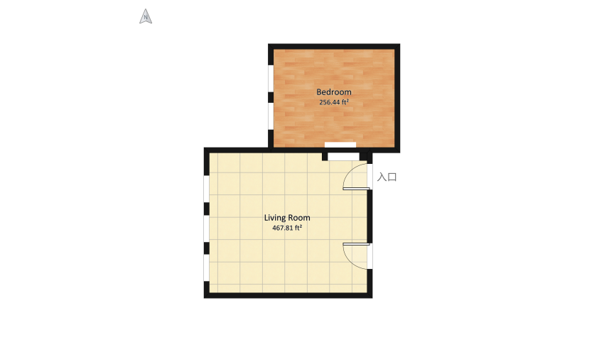 Copy of Room 1- Classic Black and White floor plan 73.62